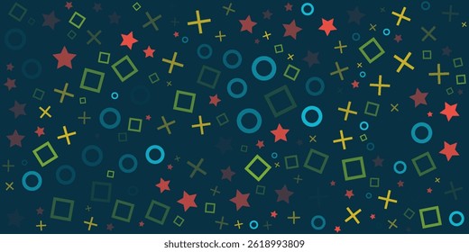 Padrão de contorno de jogos de vídeo. Vetor conceito de jogo plano de fundo sem costura. Jogo da estação. Padrão sem emenda do controlador de fundo abstrato no fundo escuro eps 10