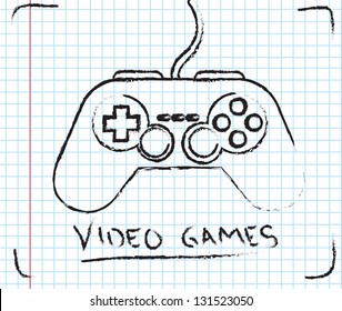 Video games over squares background vector illustration