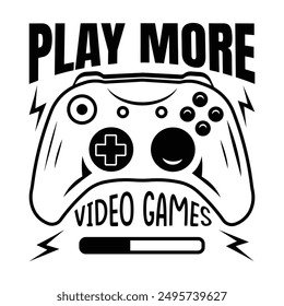 Video games related t-shirt design. video game controller illustration. game controller vector for print items