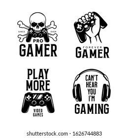 Video Games Related Tshirt Set Monochrome Stock Vector (Royalty Free ...