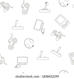 video games seamless pattern, vector illustration