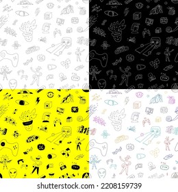 video games seamless vector pattern 