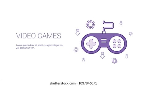 Banner web de plantilla de videojuegos con iluminación de vectores de espacio de copia