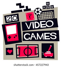 Video Games (Vector Illustration In Flat Style Poster Design) 