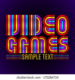 Video Games - vector lettering - eighties video games style