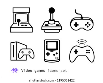 Video gaming and game consoles icons