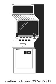 Video gaming machine flat monochrome isolated vector object. Playing arcade. Editable black and white line art drawing. Simple outline spot illustration for web graphic design