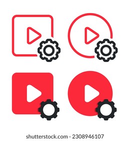 Video gear settings icon. Illustration vector