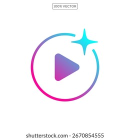 Video Generate Ai Application Star Abstract Colorful Logo Isolated Vector 