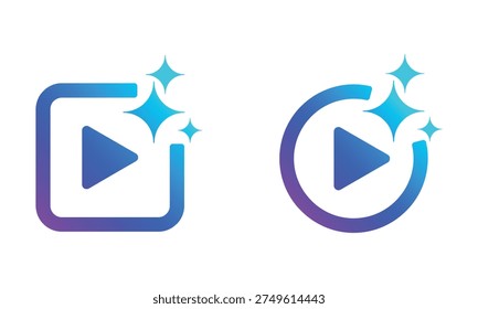 Video Generate Ai icon Star Logo Isolated Vector illustration. Transparent background