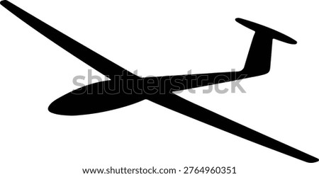 Video glider silhouette soaring through the sky vector illustration