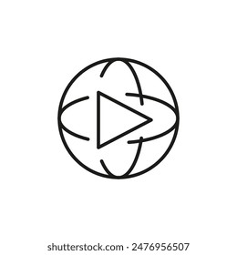 Video Globe icon. Simple Video Globe icon for social media, app, and web design. Vector illustration.