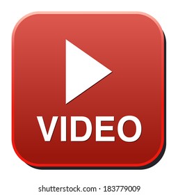 video  glossy web icon on white background