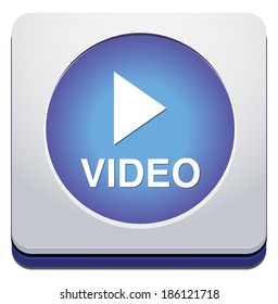 video  glossy web icon on white background