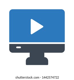 video glyph color vector icon