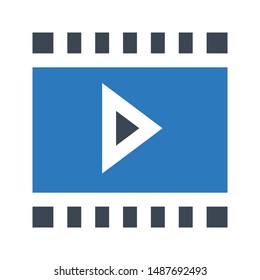 video glyph colour vector icon