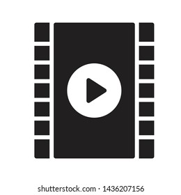 video glyph flat vector icon