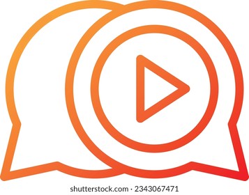 Video Gradient Icon - Single Icon, Vector