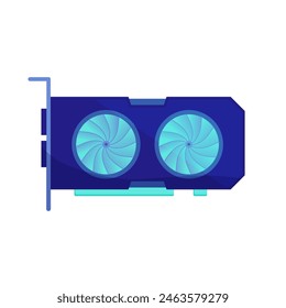 Video or Graphic Card Abstract Vector Sign, Symbol or Emblem Template. Flat Style GPU Crypto Currency Mining Hardware Illustration. Personal Computer Component Icon.