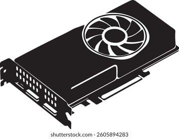 video graphic card icon over white background. technology concept. vector illustration