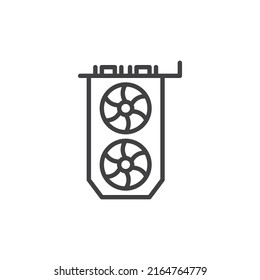 Symbol für Grafikkarte lineares Stilzeichen für mobiles Konzept und Webdesign. GPU, VGA-Karte Umriss Vektorsymbol. Symbol, Logo-Abbildung. Vektorgrafik