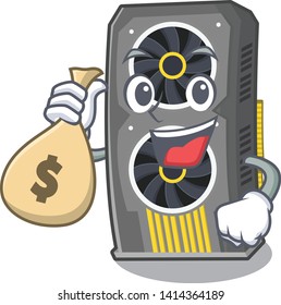 Video graphics card with money bag mascot.