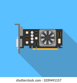 Video graphics card. Vector illustration.