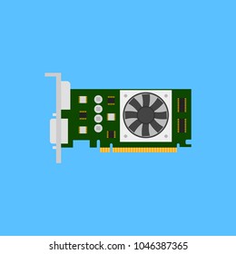 Video graphics card. Vector illustration.