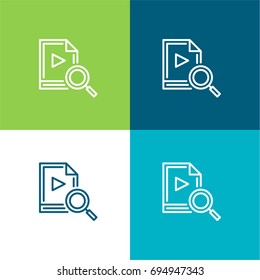 Video green and blue material color minimal icon or logo design