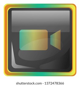 Video grey vector icon illustration with colorful details on white background