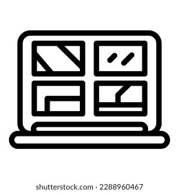 Video guard icon outline vector. Road officer. Police window