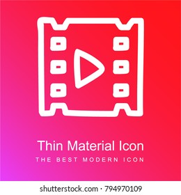 Video hand drawn symbol red and pink gradient material white icon minimal design