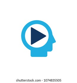 Video Head Logo Icon Design