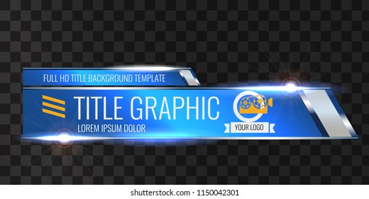 Video Headline Title Or Lower Third Template. Unique Banner Design For Video