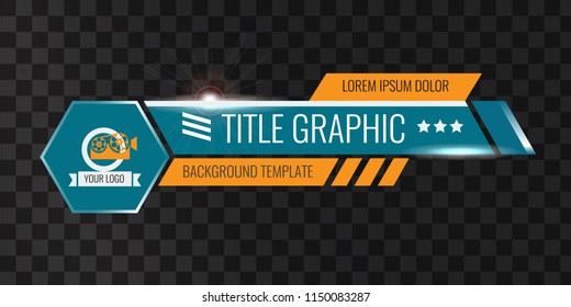 Video Headline Title Or Lower Third Template. Unique Banner Design For Video