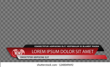 Video headline title or Lower third for news header. Breaking news. Vector template for your design.