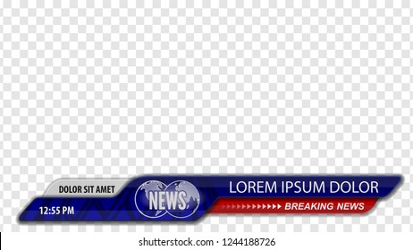 Video headline title or Lower third for news header. Breaking news. Vector template for your design.