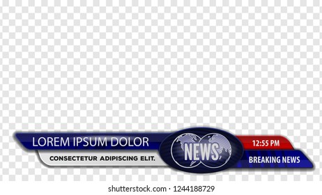 Video headline title or Lower third for news header. Breaking news. Vector template for your design.