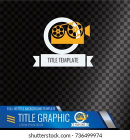 Video headline title template. Creative banner design for video.