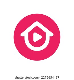 Diseño del icono del logotipo de la cámara de vídeo, vector del logotipo del medio de comunicación en el hogar
