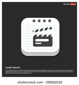 video icon - abstract logo type icon - glossy notepad book icon button background. Vector illustration