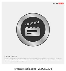 video icon - abstract logo type icon - Realistic Silver metal button abstract background. Vector illustration