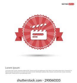 video icon - abstract logo type icon - Retro vintage badge and label red background. Vector illustration
