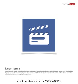 video icon - abstract logo type icon - blue sticker background. Vector illustration