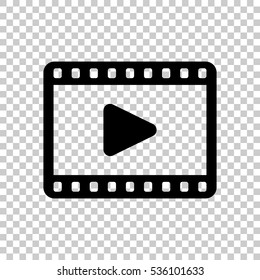 Video Icon. Black Icon On Transparent Background.