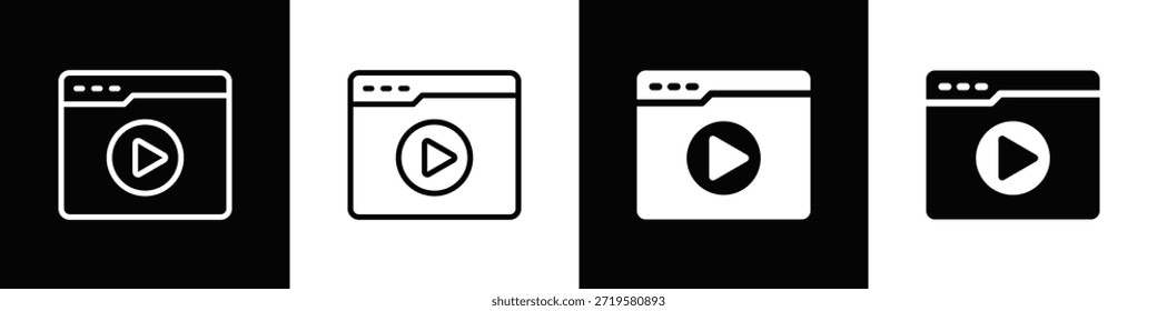 Video Icono Con Fondo Blanco Y Negro