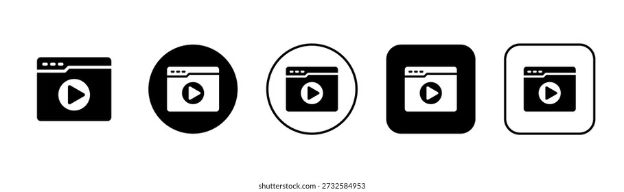 Video Icono Con Fondo Blanco Y Negro