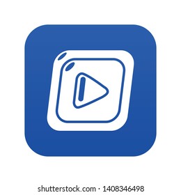 Video icon blue vector isolated on white background