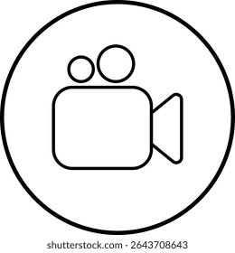 Video icon. Video camera, movie icon isolated on transparent background. Video production, streaming, editing, filming vector symbol. Perfect for media, entertainment, and broadcasting design.