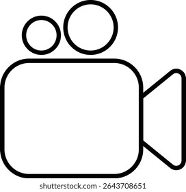 Video icon. Video camera, movie icon isolated on transparent background. Video production, streaming, editing, filming vector symbol. Perfect for media, entertainment, and broadcasting design.